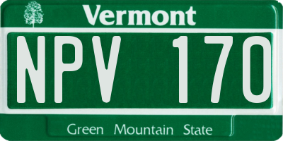 VT license plate NPV170