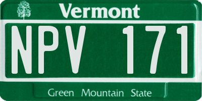 VT license plate NPV171