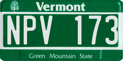 VT license plate NPV173