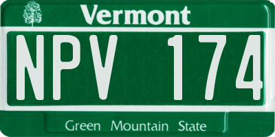 VT license plate NPV174