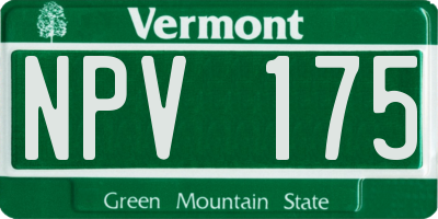 VT license plate NPV175