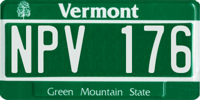VT license plate NPV176