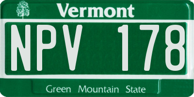 VT license plate NPV178