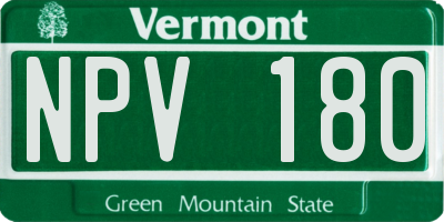 VT license plate NPV180