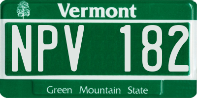 VT license plate NPV182