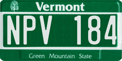 VT license plate NPV184