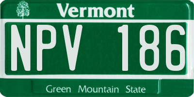 VT license plate NPV186