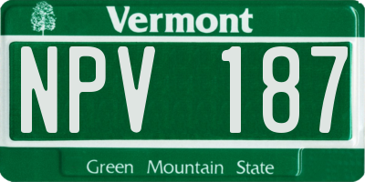 VT license plate NPV187