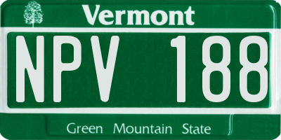 VT license plate NPV188