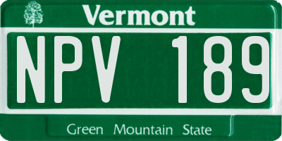 VT license plate NPV189