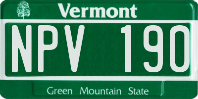 VT license plate NPV190