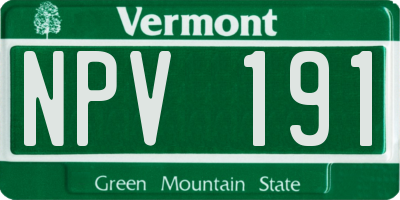 VT license plate NPV191