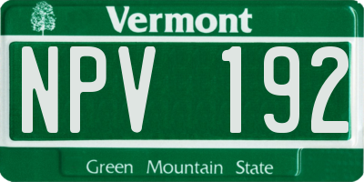 VT license plate NPV192