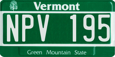 VT license plate NPV195