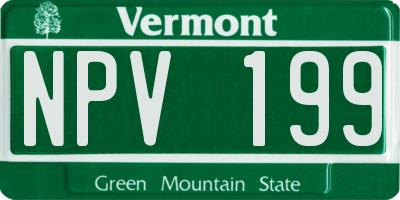 VT license plate NPV199