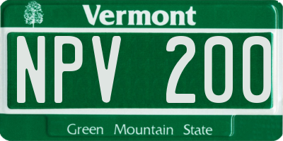 VT license plate NPV200