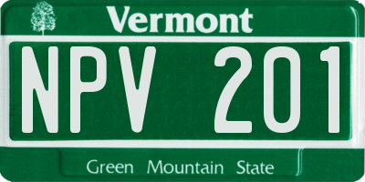 VT license plate NPV201