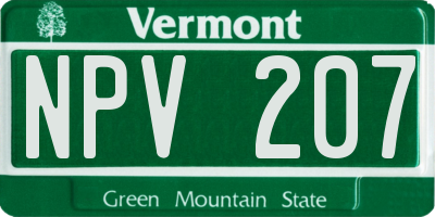 VT license plate NPV207