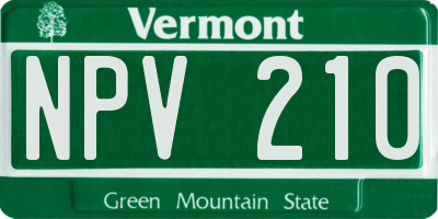 VT license plate NPV210