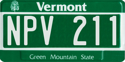 VT license plate NPV211