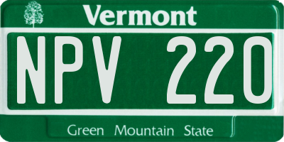 VT license plate NPV220