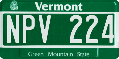 VT license plate NPV224