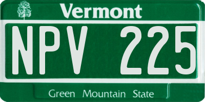 VT license plate NPV225