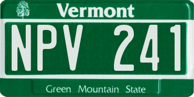 VT license plate NPV241