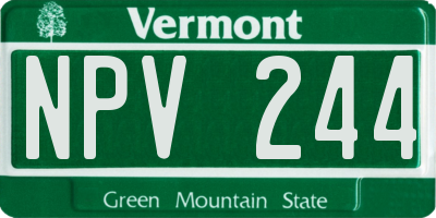 VT license plate NPV244