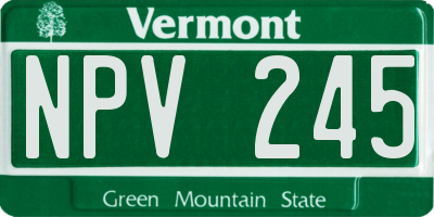 VT license plate NPV245