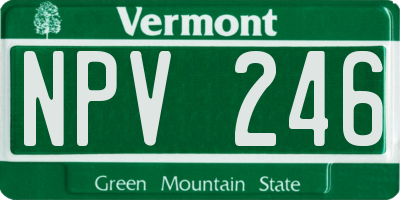 VT license plate NPV246