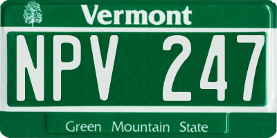 VT license plate NPV247