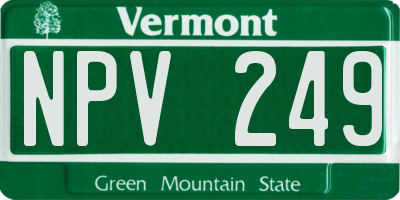 VT license plate NPV249