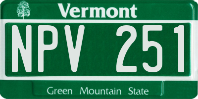 VT license plate NPV251