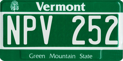 VT license plate NPV252