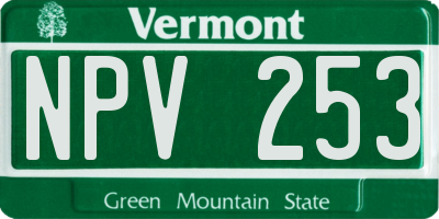 VT license plate NPV253
