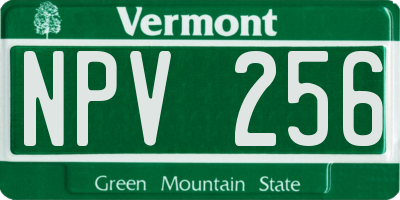 VT license plate NPV256