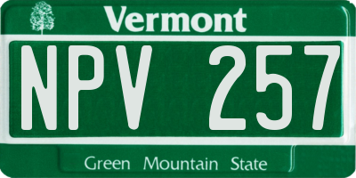 VT license plate NPV257