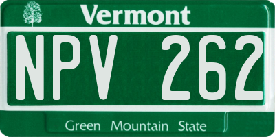 VT license plate NPV262