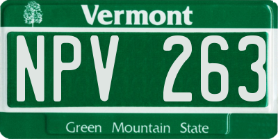 VT license plate NPV263