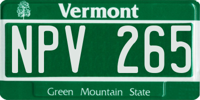 VT license plate NPV265