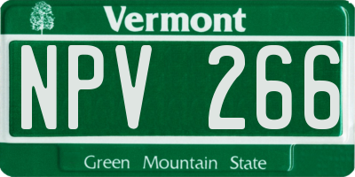 VT license plate NPV266