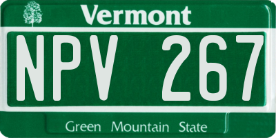 VT license plate NPV267