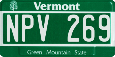 VT license plate NPV269