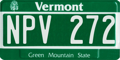 VT license plate NPV272
