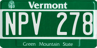 VT license plate NPV278