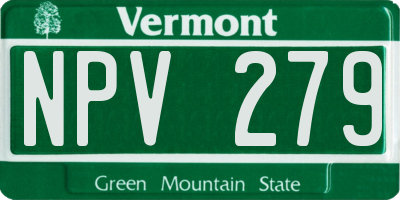 VT license plate NPV279