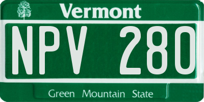 VT license plate NPV280