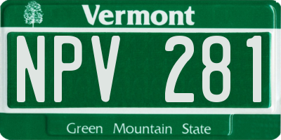 VT license plate NPV281