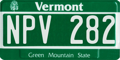 VT license plate NPV282